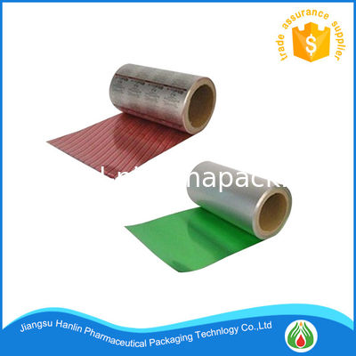 Printed treatment and roll type aluminum foil for pharmaceuticals blister packages