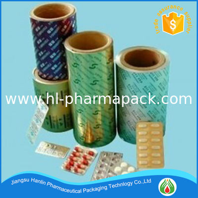 Printed treatment and roll type aluminum foil for pharmaceuticals blister packages