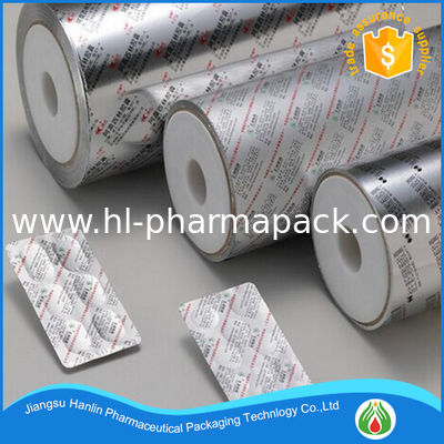 Printed treatment and roll type aluminum foil for pharmaceuticals blister packages