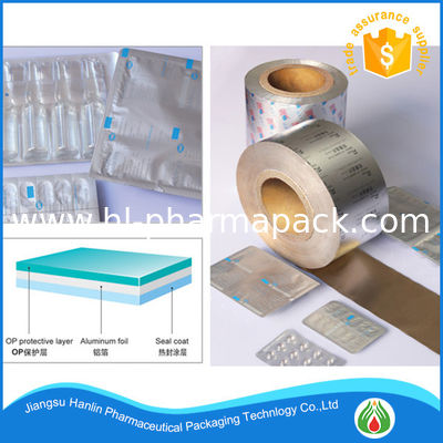 PTP Aluminum Blister Foils For Pharmaceuticals In Rolls With Printing Logo And Words